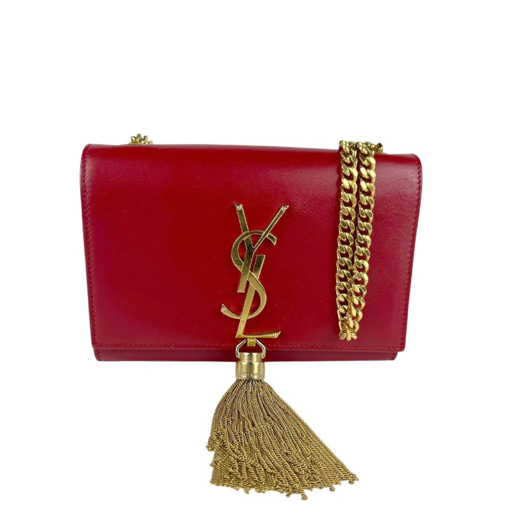 Saint Laurent shoulder bag leather red gold